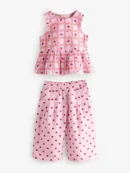 cath kidston pink strawberries blouse and trousers set (3mths 8yrs)