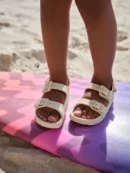 blue double buckle ankle strap eva sandals (copy)