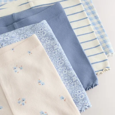 blue ribbed shorts 5 pack (3mths 7yrs)