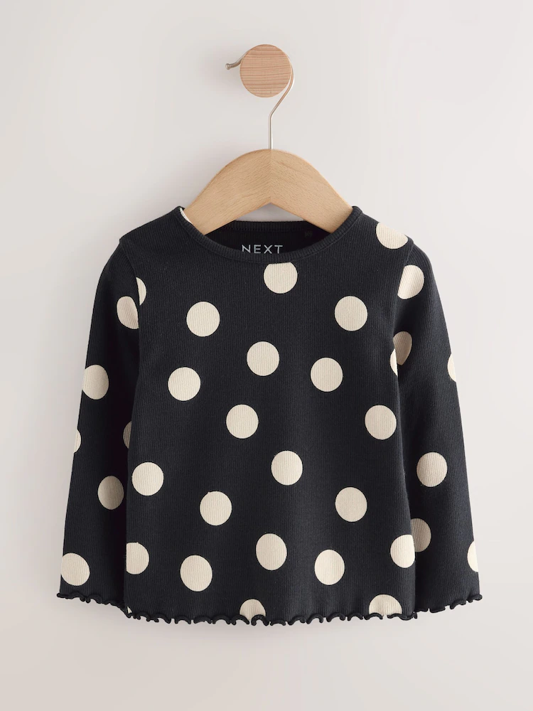 black/white long sleeve rib tops 5 pack (3mths 7yrs) black/white long sleeve rib tops 5 pack (3mths 7yrs)