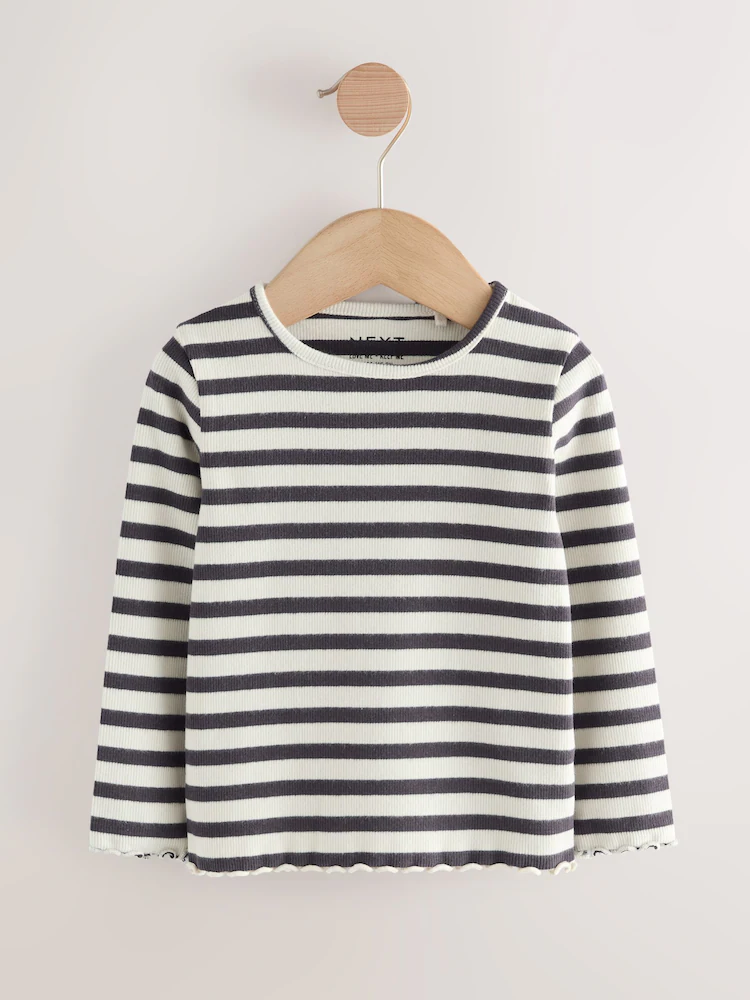 black/white long sleeve rib tops 5 pack (3mths 7yrs) black/white long sleeve rib tops 5 pack (3mths 7yrs)