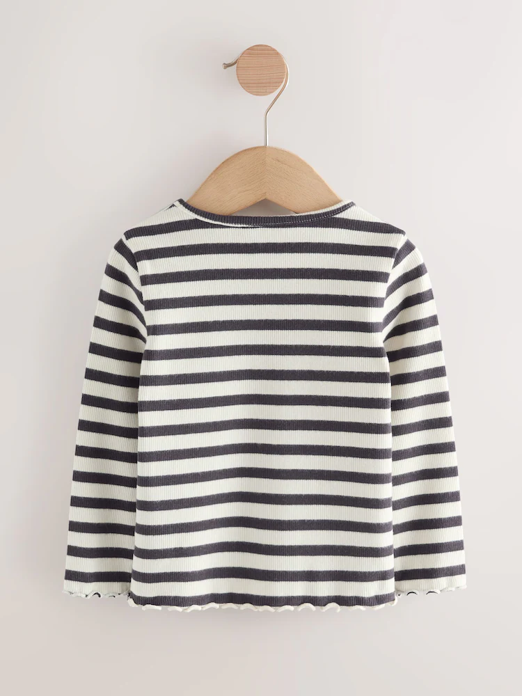 black/white long sleeve rib tops 5 pack (3mths 7yrs) black/white long sleeve rib tops 5 pack (3mths 7yrs)