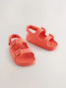 red double buckle ankle strap eva sandals