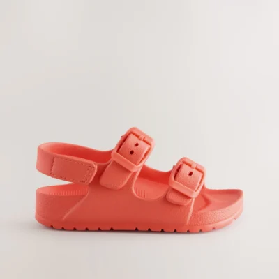 red double buckle ankle strap eva sandals
