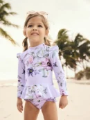 blue/white bow sunsafe swim set (3mths 7yrs) (copy)