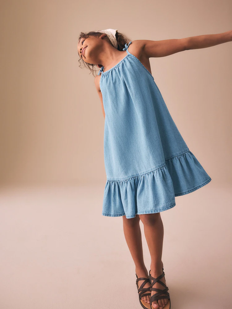 blue denim angel sleeve dress (3 16yrs) blue denim angel sleeve dress (3 16yrs)