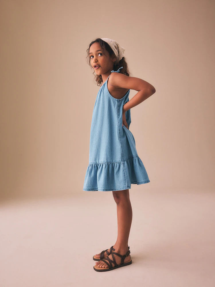 blue denim angel sleeve dress (3 16yrs) blue denim angel sleeve dress (3 16yrs)