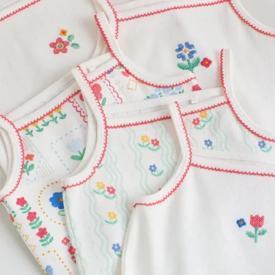 cream vest baby bodysuits 5 pack