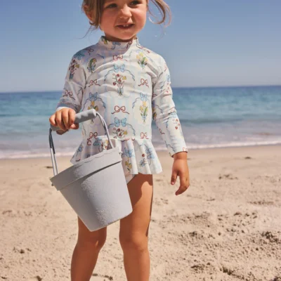 blue/white bow sunsafe swim set (3mths 7yrs)