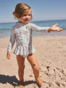 blue/white bow sunsafe swim set (3mths 7yrs)