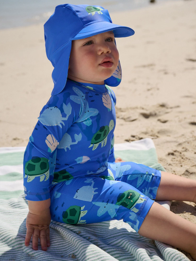 blue sunsafe swimsuit and hat set (3mths 7yrs) blue sunsafe swimsuit and hat set (3mths 7yrs)