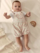 pink check baby dungarees and bodysuits set 2 piece (0mths 2yrs)