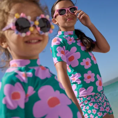 green stampy floal short sleeved sunsafe swim set (3mths 10yrs)