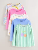 neutral long sleeve rib tops 5 pack (3mths 7yrs) (copy) (copy)