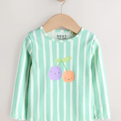 neutral long sleeve rib tops 5 pack (3mths 7yrs) (copy) (copy)