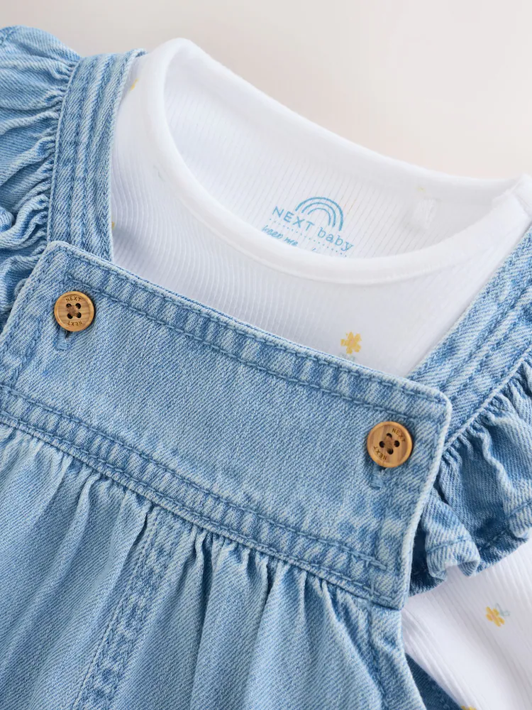 denim dungarees and long sleeve bodysuit set 2 piece (0mths 3yrs) denim dungarees and long sleeve bodysuit set 2 piece (0mths 3yrs)