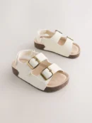 rose gold glitter standard fit (f) double buckle cushioned footbed sandals (copy)