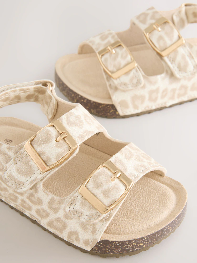 animal standard fit (f) double buckle cushioned footbed sandals animal standard fit (f) double buckle cushioned footbed sandals