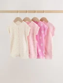pink tonal heart popper through jersey baby rompers 4 pack