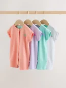 multi bright coloured jersey baby rompers 4 pack