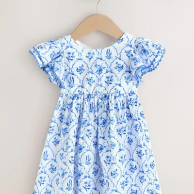 blue lemon print angel sleeve dress (3mths 8yrs) (copy)
