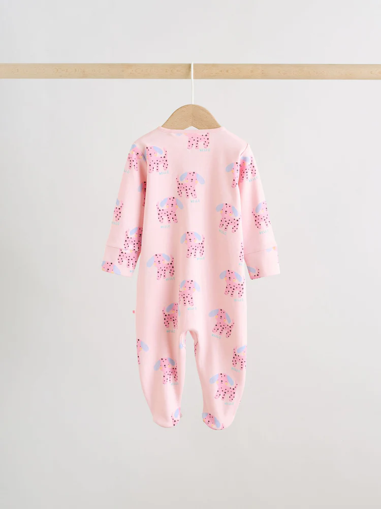pink/yellow character two way zip baby sleepsuits 3 pack (0mths 2yrs) pink/yellow character two way zip baby sleepsuits 3 pack (0mths 2yrs)