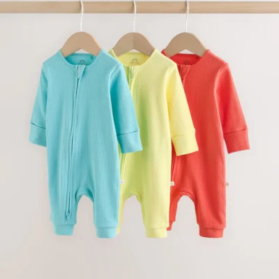 blue two way zip baby rompers 3 pack (0mths 3yrs) (copy)