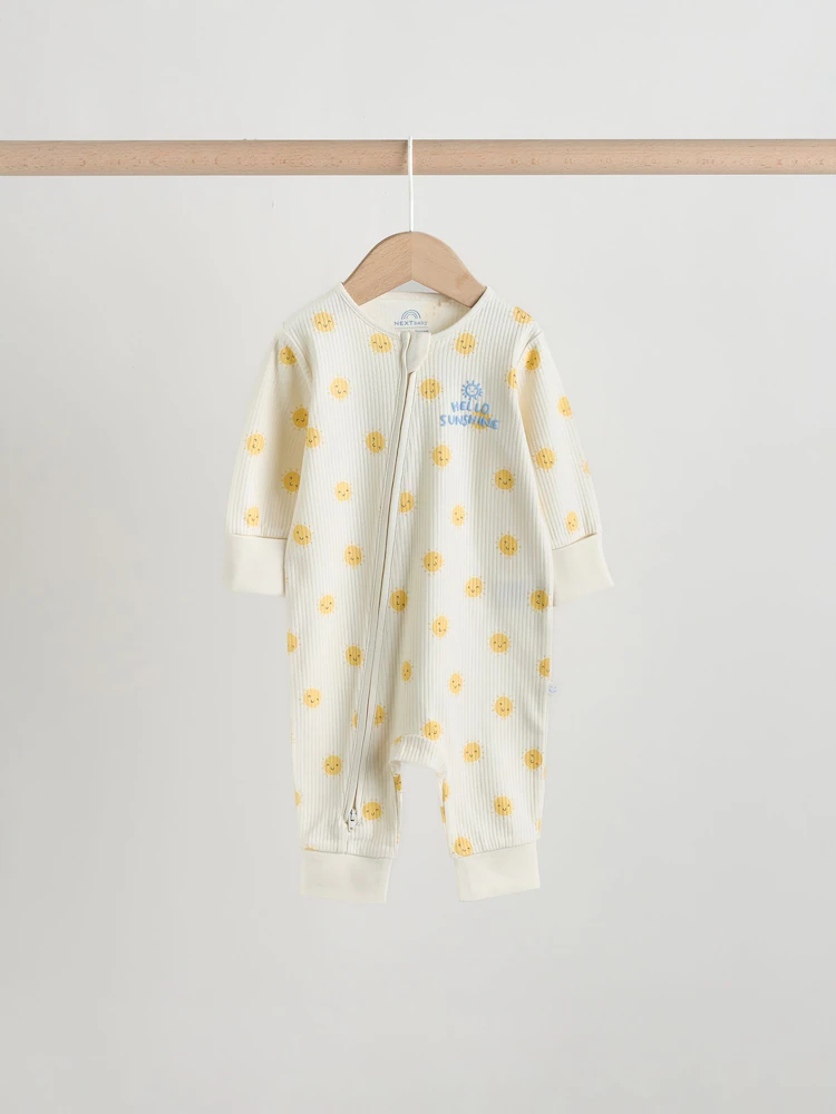 yellow/blue sunshine two way zip baby sleepsuits 3 pack (0mths 3yrs) yellow/blue sunshine two way zip baby sleepsuits 3 pack (0mths 3yrs)
