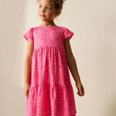 multi tropical angel sleeve crinkle dress (3 16yrs) (copy)