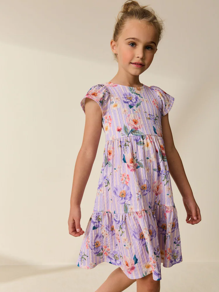 lilac floral angel sleeve crinkle dress (3 16yrs) lilac floral angel sleeve crinkle dress (3 16yrs)