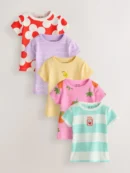 neutral ribbed short sleeve tops 5 pack (3mths 7yrs) (copy)
