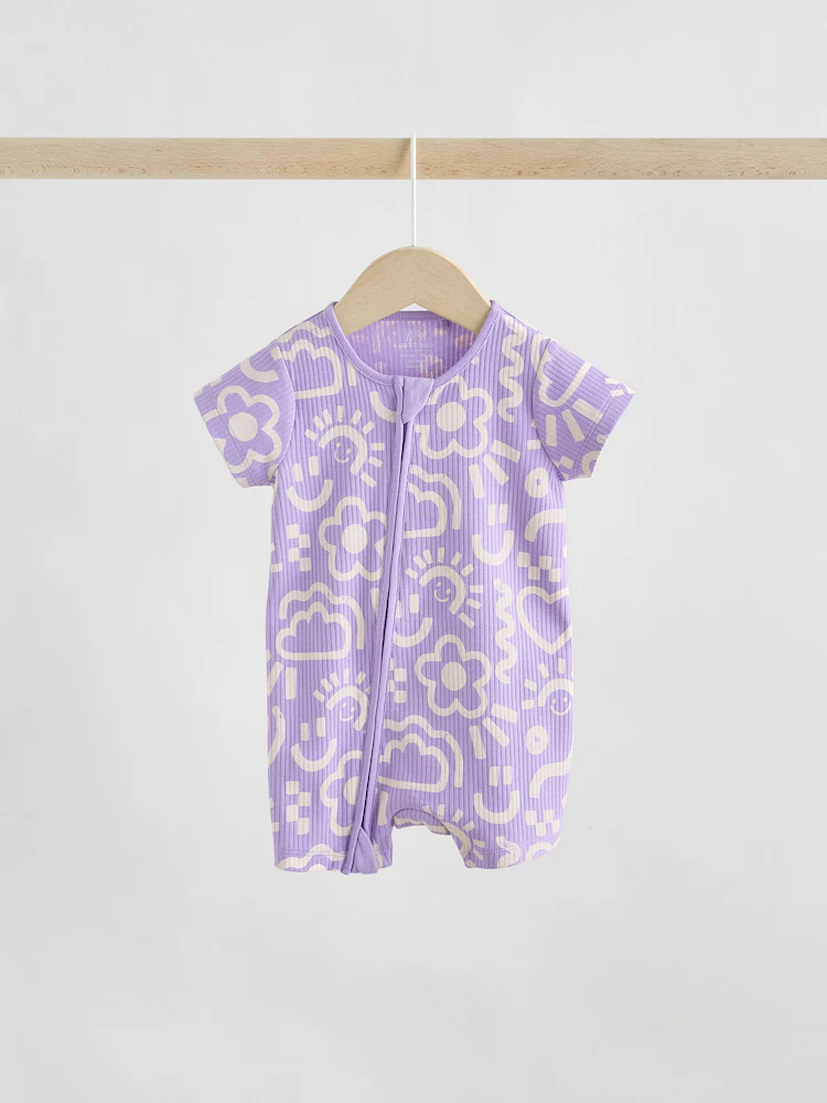 lilac purple two way zip baby sleepsuits 3 pack (0mths 3yrs) lilac purple two way zip baby sleepsuits 3 pack (0mths 3yrs)