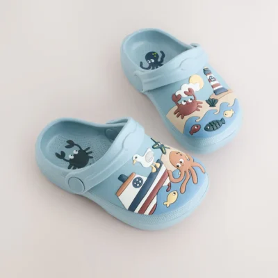 blue seaside clogs