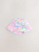 pink/purple tie dye printed bucket hat (3mths 16yrs)