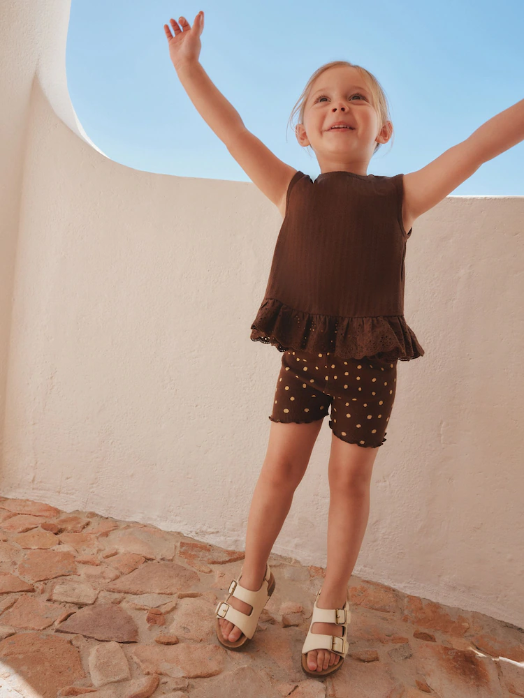 brown broderie vest and shorts set (3mths 7yrs) brown broderie vest and shorts set (3mths 7yrs)