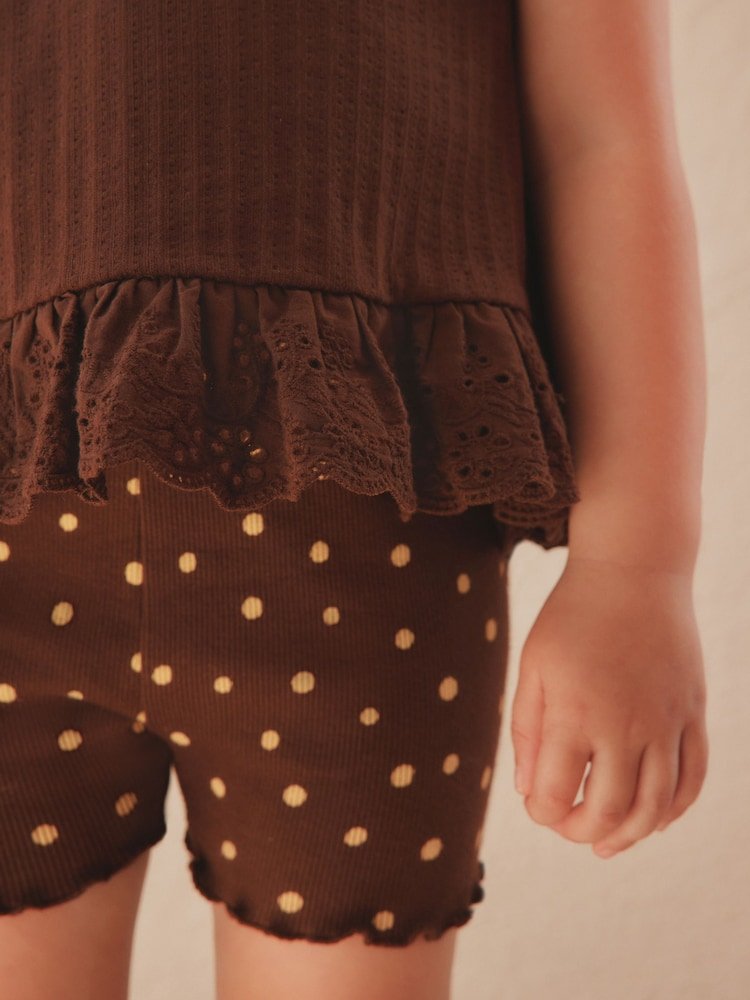 brown broderie vest and shorts set (3mths 7yrs) brown broderie vest and shorts set (3mths 7yrs)
