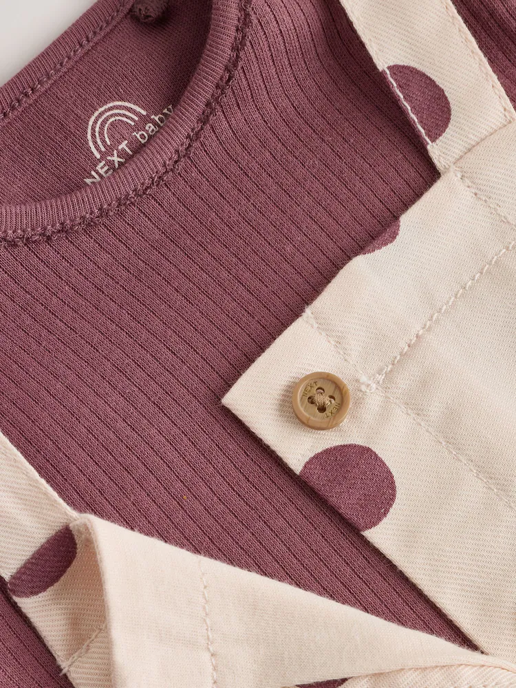 burgundy/ecru spot woven baby dungaree and bodysuit 2 piece set (0mths 2yrs) burgundy/ecru spot woven baby dungaree and bodysuit 2 piece set (0mths 2yrs)
