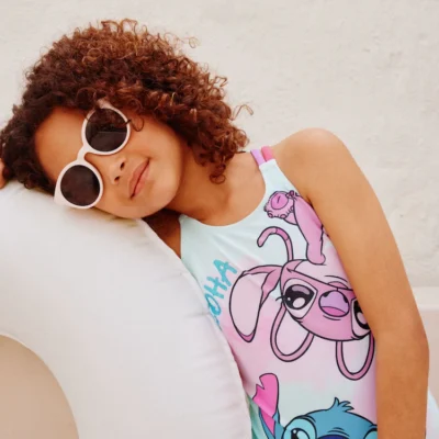 blue stitch double strap swimsuit (3 16yrs)