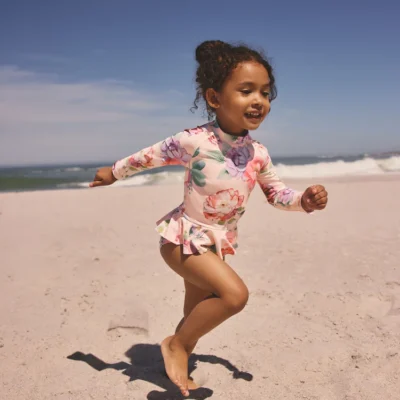pink floral print sunsafe swim set (3mths 7yrs)
