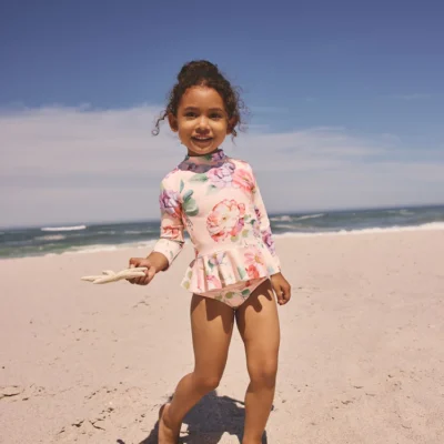 lilac purple floral sunsafe swim set (3mths 7yrs) (copy)