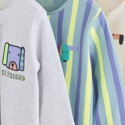 blue dog two way zip baby sleepsuits 3 pack (0mths 2yrs)