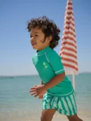 blue/ecru seagull short sleeve sunsafe rash vest and swim shorts set (3mths 7yrs) (copy)
