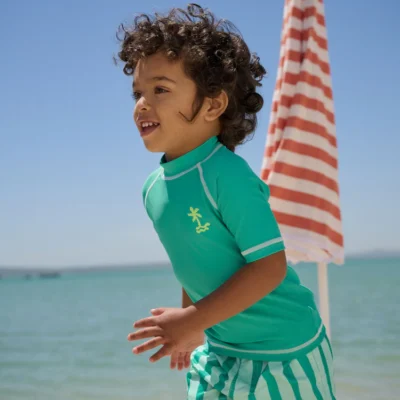 blue/ecru seagull short sleeve sunsafe rash vest and swim shorts set (3mths 7yrs) (copy)