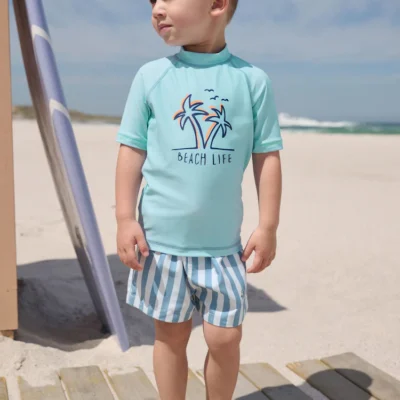 neutral striped sunsafe swimsuit and hat set (3mths 7yrs) (copy)