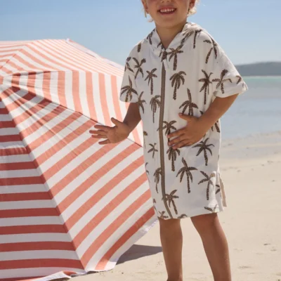 navy stripe towelling zip through cover up (3mths 7yrs) (copy)