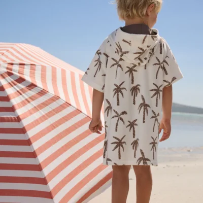 navy stripe towelling zip through cover up (3mths 7yrs) (copy)