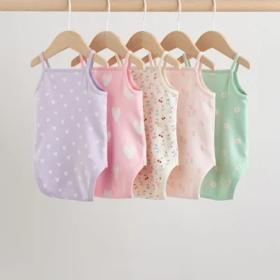 pink vest baby bodysuits 5 pack (copy)