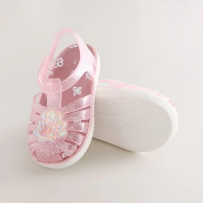 pink jelly sandals