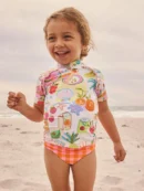 orange picnic scene short sleeved sunsafe swim set (3mths 10yrs)