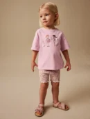 pink fairy t shirt and cycle shorts set (3mths 7yrs)